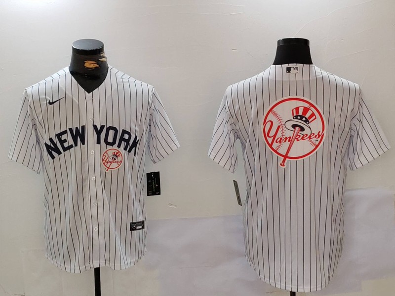 Men New York Yankees Blank White stripe Game 2024 Nike MLB Jersey style 91016